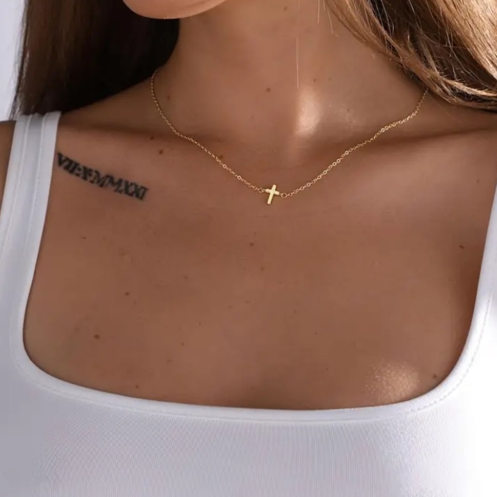 BOGO! Dainty Cross necklace in Gold color - Boutique NEW